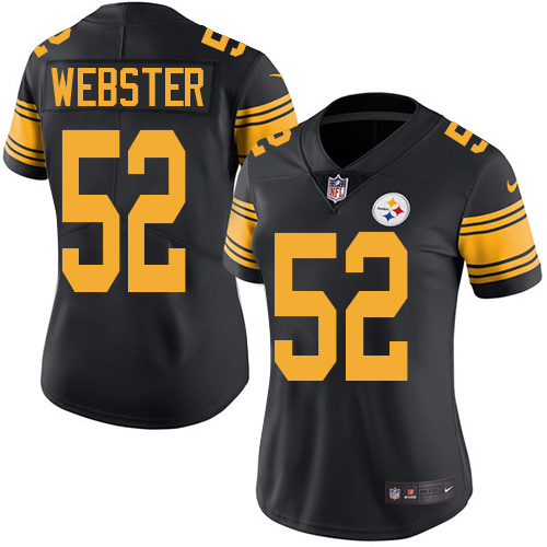 Women's Elite Mike Webster Nike Jersey Black - #52 Rush NFL Pittsburgh Steelers